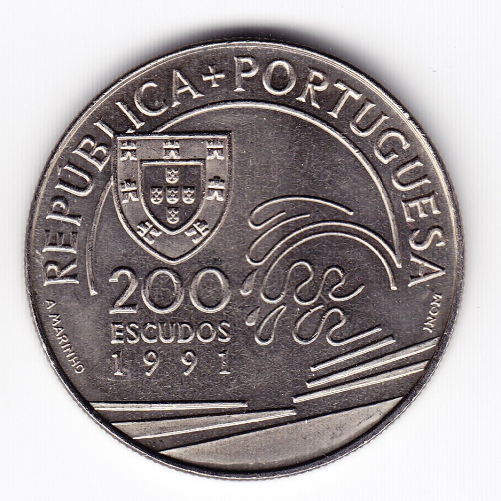 1991 Portugal Commemorative 200 Escudos Coin (b104)
